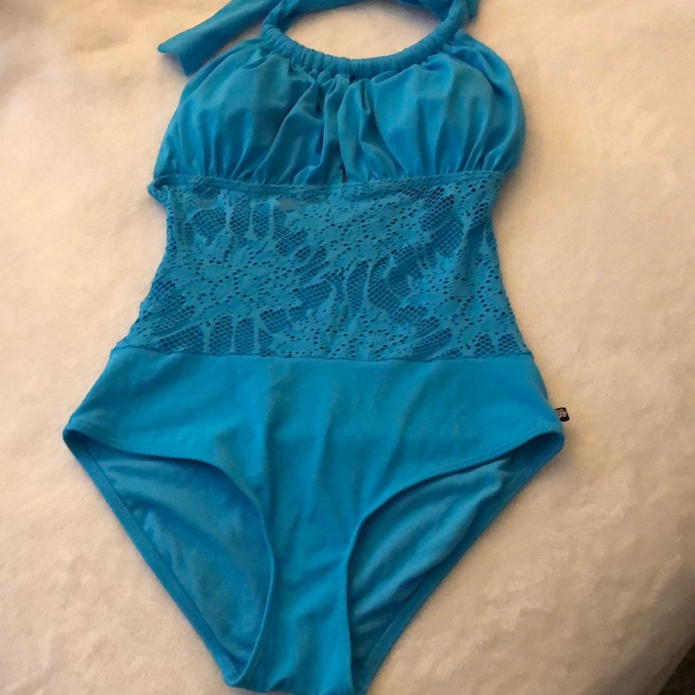EUC La Vie En Rose Aqua one piece Medium